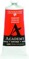 🎨 grumbacher academy vermillion acrylic paint, 90ml/3 oz metal tube logo