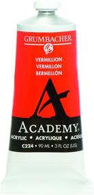 img 1 attached to 🎨 Grumbacher Academy Vermillion Acrylic Paint, 90ml/3 oz Metal Tube