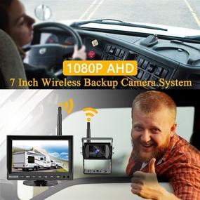 img 3 attached to 📷 Wireless Backup Camera Kit - VECLESUS VMW7: 1080P 7” IPS HD Monitor, IP69K Waterproof, High-Speed Stable Transmission - Ideal for Truck, RV, Trailer, Bus, Harvester, Pickup, Motorhome & Other Large Vehicles