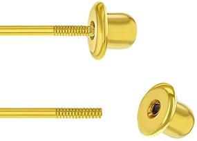 img 1 attached to Stunning Gold Plated Little Plain Heart Safety Screw Back Earrings for Infants, Toddlers, and Little Girls - Exquisite Small Studs for Kids - Versatile Jewelry for Casual or Formal Occasion