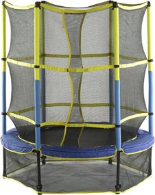 img 3 attached to 👧 High-Quality 55" Kids Trampoline and Enclosure Set by Upper Bounce – Quick and Easy Drop-Click Assembly Round Outdoor Trampoline for Children – Supports Up to 120 lbs