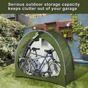 img 1 attached to 🚴 Premium AFLIFLI Outdoor Bike Storage Tent: Waterproof, Portable Bicycle Shed for 2 Bikes - Upgraded Oxford Fabric, Garden Shelter, Pool Cover, and Space Saving Storage Solution