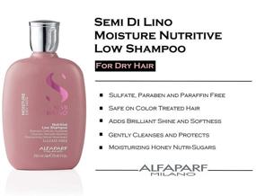 img 1 attached to Alfaparf Milano Semi Di Lino Moisture Nutritive Sulfate Free Shampoo: Paraben and Paraffin Free, Safe for Color Treated Hair