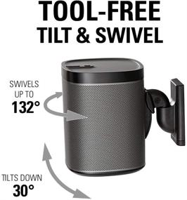 img 2 attached to 🔊 Black Pair of Sanus Adjustable Sonos Wall Mounts for Sonos One, Play:1, & Play:3 - Tool-Free Tilt & Swivel Adjustments for Optimal Audio - WSWM22-B1
