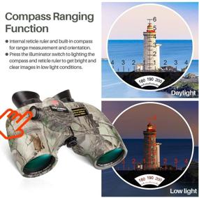 img 1 attached to 🔭 USCAMEL 10x50 Marine Binoculars with Rangefinder Compass, Waterproof BAK4 Prism FMC Lens for Navigation, Bird Watching, Hunting - Includes Tripod Adapter