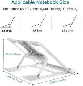 img 3 attached to 📱 Adjustable Laptop Stand: Portable Ergonomic Notebook Riser for MacBook/Surface Laptop, Multi-Angle, Ventilated Design - Silver01