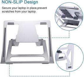 img 2 attached to 📱 Adjustable Laptop Stand: Portable Ergonomic Notebook Riser for MacBook/Surface Laptop, Multi-Angle, Ventilated Design - Silver01