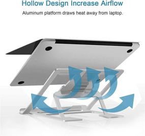 img 1 attached to 📱 Adjustable Laptop Stand: Portable Ergonomic Notebook Riser for MacBook/Surface Laptop, Multi-Angle, Ventilated Design - Silver01