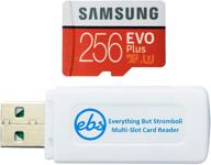 📸 samsung 256gb micro sdxc evo plus memory card + adapter | works with galaxy s7, tab s7+ & a21s smartphone | bundle with everything but stromboli card reader logo