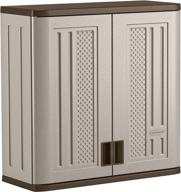 🏋️ suncast bmc3000 wall mounted garage storage cabinet - resin construction, 30.25" doors & slate top, silver/platinum логотип