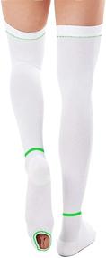 img 4 attached to T.E.D. Anti Embolism Stockings: Thigh High Knee High for Women & Men with Inspect Toe Hole - 15-20 mmHg Compression TED Hose