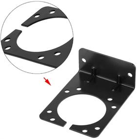 img 2 attached to 🚗 Keenso Right Angle Socket Mounting Bracket for 7 Pin Caravan Towing Trailer Connector – Complete with Screws & Nuts (Black)