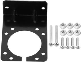 img 4 attached to 🚗 Keenso Right Angle Socket Mounting Bracket for 7 Pin Caravan Towing Trailer Connector – Complete with Screws & Nuts (Black)