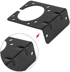 img 3 attached to 🚗 Keenso Right Angle Socket Mounting Bracket for 7 Pin Caravan Towing Trailer Connector – Complete with Screws & Nuts (Black)