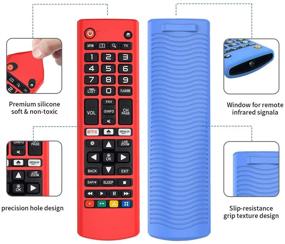 img 3 attached to Alquar 2Pack Silicone Case for LG AKB75095307 AKB75375604 AKB74915305 Remote - Shockproof Anti-Lost Cover Sleeve for LG Smart TV Remote Control (Glow Blue+Red)