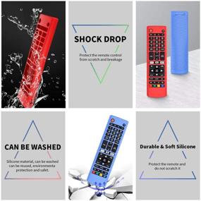 img 2 attached to Alquar 2Pack Silicone Case for LG AKB75095307 AKB75375604 AKB74915305 Remote - Shockproof Anti-Lost Cover Sleeve for LG Smart TV Remote Control (Glow Blue+Red)