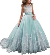 kids puffy tulle ball gown - princess lilac long girls' pageant dresses for prom logo