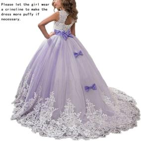 img 2 attached to Kids Puffy Tulle Ball Gown - Princess Lilac Long Girls' Pageant Dresses for Prom