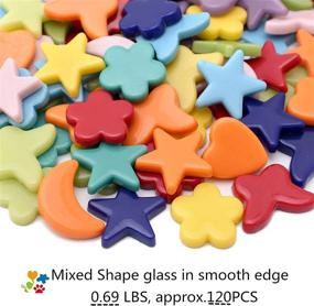 img 3 attached to 🧩 Mosaic Crafts Bulk Pack - 120 Assorted Colored Heart Shaped Mosaic Tiles for Craft Projects (Irregular Shape, 11 Ounce)