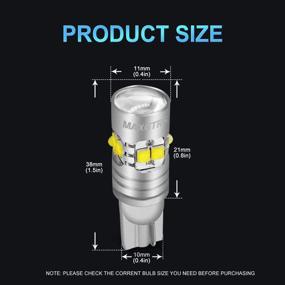 img 3 attached to MAXGTRS 194 LED Bulb Cree Chip with Condenser Lens 168 W5W T10 6000K Xenon White: High-performance Solution for Signal, Reverse, Brake, and Tail Lighting