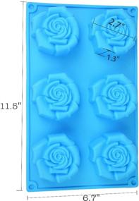 img 1 attached to Lanyani Rose Silicone Soap Mold: 6 Cavity Bar Soap, Cupcake, Backing, Muffin pan Handmade Soap Molds - Chocolate, DIY Silicone Mould