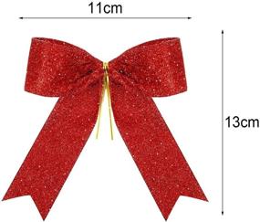 img 3 attached to Sparkling Sumind Glitter Bow Tie Christmas Tree Party Decorations for a Festive Xmas Vibe – Red Christmas Ribbon Bows for Ornate Wreaths and Garland