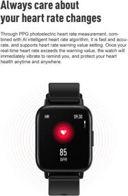 img 1 attached to FITMASTER GW-i22 1.69-inch IPS Health & Fitness Smartwatch, 2.5D Touch Screen, Bluetooth 5.0, 24/7 Heart Rate Monitoring, IP67 Waterproof, Sleep & Activity Tracking, Music, 7+ Days Battery Life, 8 Sports Modes, Gray