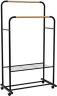 👗 youdenova clothes rack with shelves: rolling clothing rack for hanging and drying clothes in black логотип