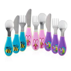 img 4 attached to Nuby 3-Piece Stainless Steel Utensil Set for Kids' Home Store
