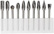 🔧 jestuous carbide burr set - 1/8 inch shank with 1/4 inch head double cut rotary burrs for woodworking engraving drilling carving - 10pcs logo