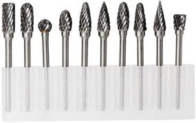 img 4 attached to 🔧 JESTUOUS Carbide Burr Set - 1/8 Inch Shank with 1/4 Inch Head Double Cut Rotary Burrs for Woodworking Engraving Drilling Carving - 10pcs