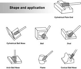 img 2 attached to 🔧 JESTUOUS Carbide Burr Set - 1/8 Inch Shank with 1/4 Inch Head Double Cut Rotary Burrs for Woodworking Engraving Drilling Carving - 10pcs