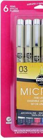 img 2 attached to 🖋️ Sakura Pigma Micron 50049 Ink Pen Set, Assorted Colors, 03 Tip Size, 6 Count