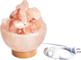 img 3 attached to Enhance Your Space with Amazon Basics Natural Himalayan Salt Lamp Bowl - Crystal Pink: Wood Base, Dimmer Switch, and Natural Crystal Chunks