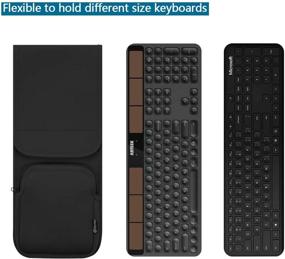 img 1 attached to 🔌 Large Size Wireless Keyboard Sleeve Travel Case Pouch - Ideal for Mechanical and Gaming Keyboards such as Arteck Microsoft - Premium Neoprene Case with Padded Fluffy Lining (Black)