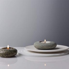 img 3 attached to Pebble Tealight Candle Holder: Exquisite Handmade Zen Garden Decor for Altar, Mantle, Desk, Table, Shelf by ICNBUYS