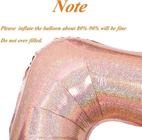 img 1 attached to 🎈 Rose Gold Number 4 Balloon - 40 Inch Laser Foil Helium Digital Pastel Balloons for Birthday Party Decoration Globos (Large Size)