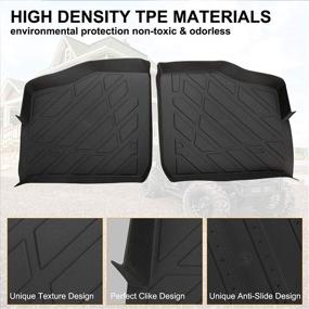 img 2 attached to 🏞️ Kiwi Master Floor Mats: Best Fit 2013-2018 Polaris Ranger XP 570 900 & Full-Size Diesel Front Row TPE Floor Liners - All-Weather Protection Slush Mat Black