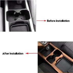 img 3 attached to 🍑 Water Cup Holder Panel Cover in Peach Wood Grain for Honda CRV CR-V 2017-2020, Interior Accessory, 1 Piece