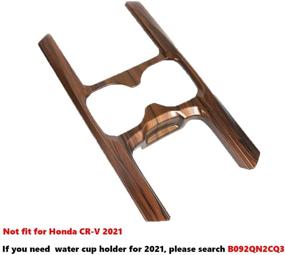 img 2 attached to 🍑 Water Cup Holder Panel Cover in Peach Wood Grain for Honda CRV CR-V 2017-2020, Interior Accessory, 1 Piece