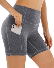 img 4 attached to 🩲 Heathyoga Biker Shorts for Women: High Waist Workout Shorts with Pockets for Yoga, Running, and More!