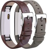 🎀 tobfit leather bands: stylish replacement accessories for fitbit alta/ alta hr/ ace - designed for women and men logo