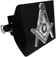 masonic square and compasses detailed black plastic hitch cover logo