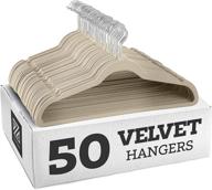 👔 zober non-slip velvet hangers - 50-pack ultra thin space saving suit hangers | swivel hook, strong & durable | holds coats, jackets, pants, & dress clothes | up to 10 lbs логотип