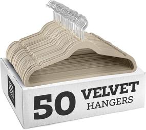 img 4 attached to 👔 Zober Non-Slip Velvet Hangers - 50-pack Ultra Thin Space Saving Suit Hangers | Swivel Hook, Strong & Durable | Holds Coats, Jackets, Pants, & Dress Clothes | Up to 10 Lbs