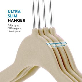 img 2 attached to 👔 Zober Non-Slip Velvet Hangers - 50-pack Ultra Thin Space Saving Suit Hangers | Swivel Hook, Strong & Durable | Holds Coats, Jackets, Pants, & Dress Clothes | Up to 10 Lbs