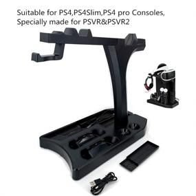 img 1 attached to 🎮 Lenboken-KJH All-in-One PSVR Charging Display Stand - Vertical Stand with Cooling Fan, Controller Charger, PSVR Glasses & Headset Bracket, Universal Game Disk Storage Tower - PSVR2