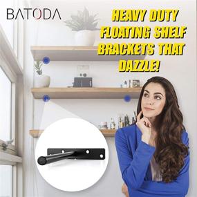 img 2 attached to BATODA - Heavy Duty Floating Shelf Bracket (8 pcs) - Solid Steel Blind Shelf Supports - Hidden Brackets for Floating Wood Shelves - Screws and Wall Plugs Included - Large Size