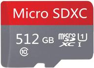 📱 optimized for android devices: class 10 sdxc 512gb micro sd card with adapter - high speed memory card for smartphones and tablets (model: 512gb-b) logo