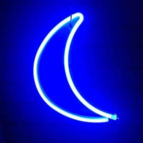 img 2 attached to 🌙 Captivating MYGOTO Blue Moon Neon Night Light: Perfect Art Decorative LED Neon Sign for Children's Room, Party, Wedding & Christmas Decoration